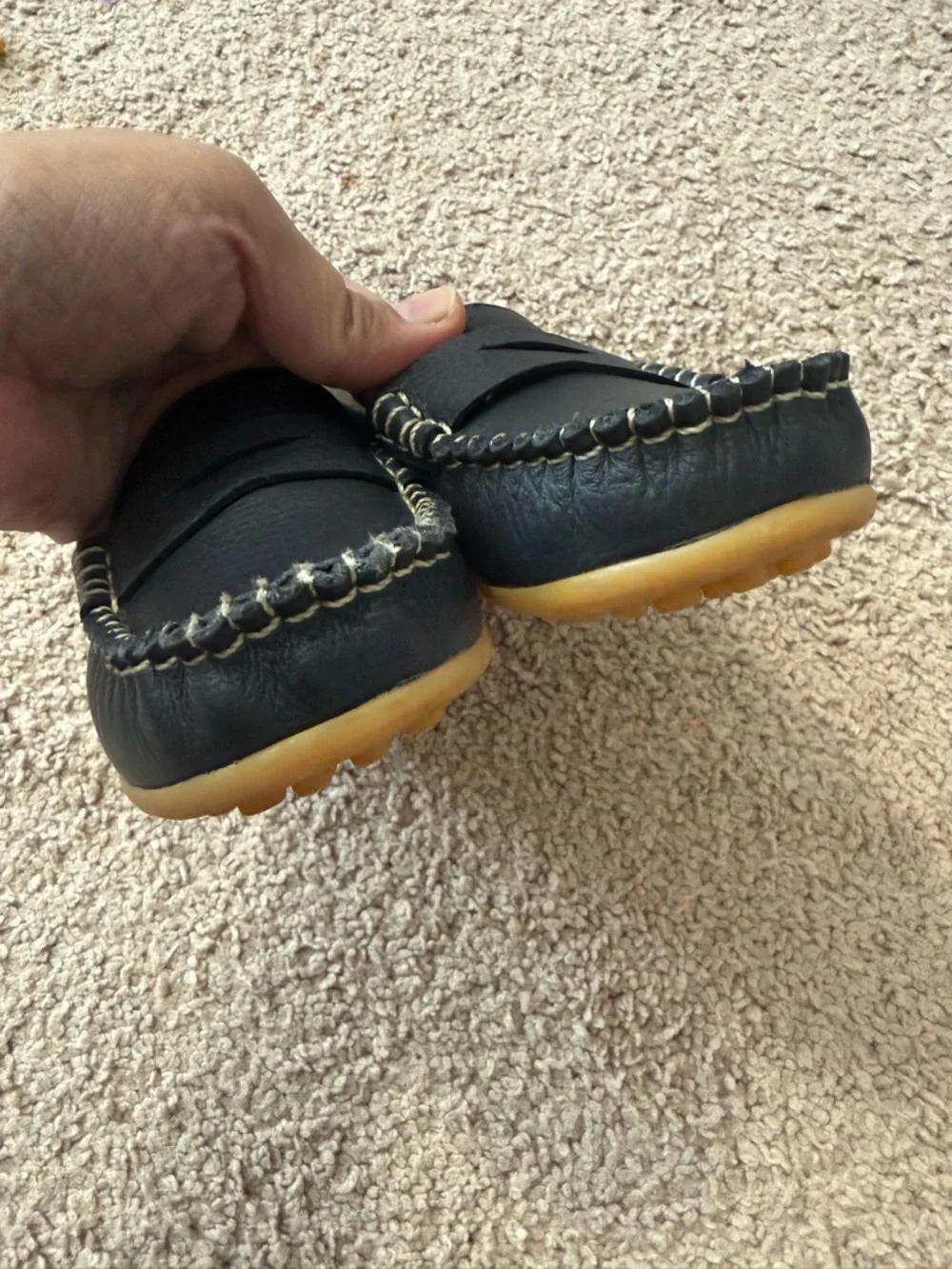 Kids Navy Penny Loafers